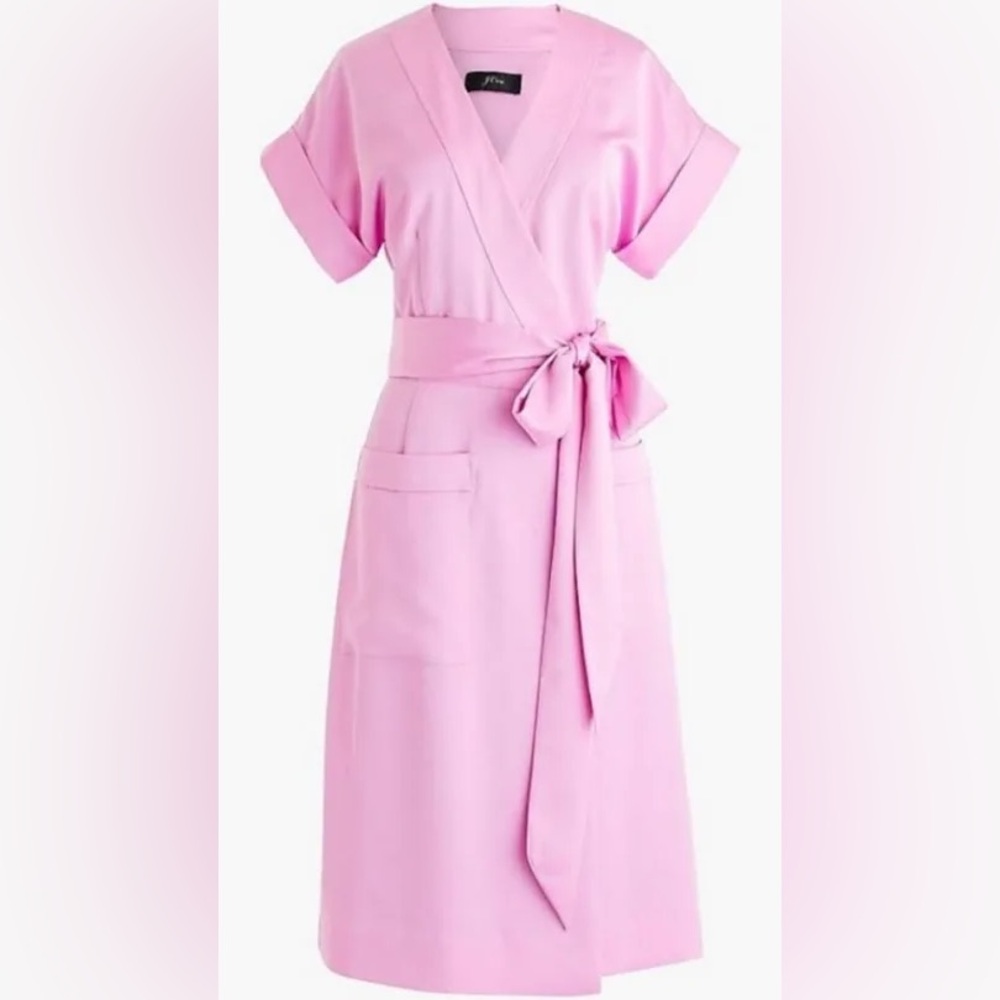 J. Crew Light Pink Wrap Blouse with Tie